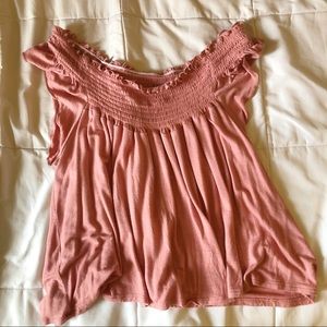 Off the shoulder Pink Flowy Top